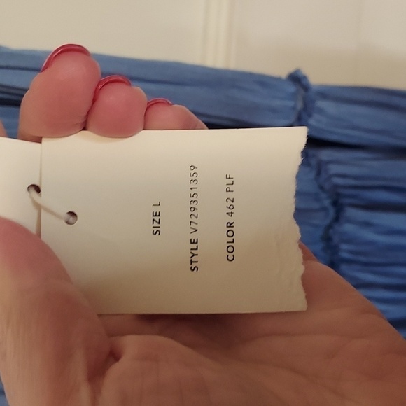 Vince Tiered Asymmetric Midi Satin Dress In Blue - Picture 8 of 12